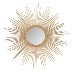 Decorative Mirrors-Kirkland's Home Golden Sunburst Small Decorative Wall Mirror