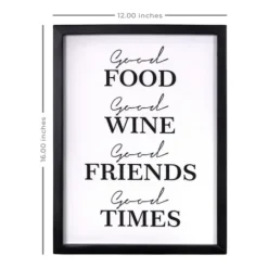 Wall Quotes & Signs-Kirkland's Home Good Food, Good Times Framed Wall Plaque White/Black
