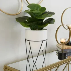Trees & Topiaries-Kirkland's Home Gourd Plant In Hairpin Leg Planter