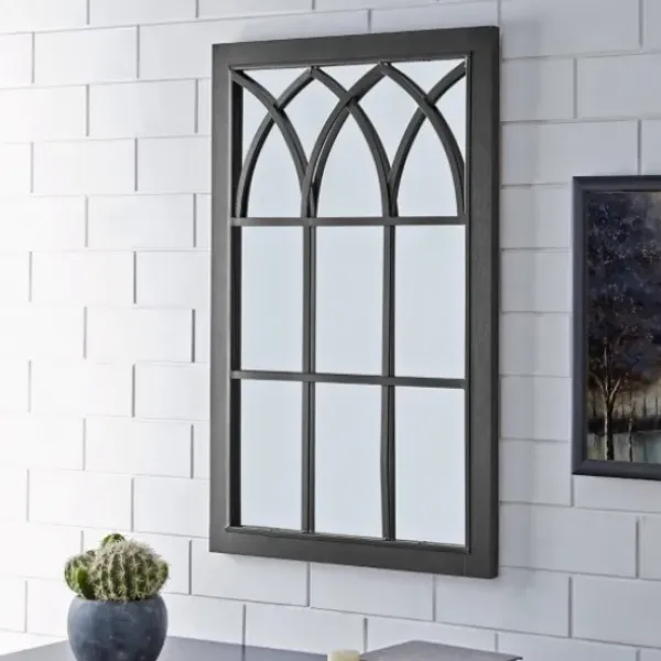 Decorative Mirrors-Kirkland's Home Grandview Arched Frame Mirror Black