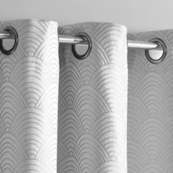 Curtains & Drapes-Kirkland's Home Graphite Stripe Single Curtain Panel, 84 In. Gray/White