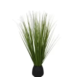 Arrangements & Greenery-Kirkland's Home Grass Arrangement In Black Ribbed Pot Green/Black