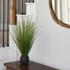 Arrangements & Greenery-Kirkland's Home Grass Arrangement In Black Ribbed Pot Green/Black