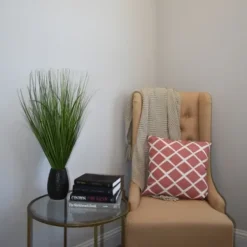 Arrangements & Greenery-Kirkland's Home Grass Arrangement In Crackled Black Pot Green/Black
