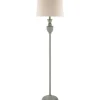 Floor Lamps-Kirkland's Home Gray Algood Metal Floor Lamp Ivory