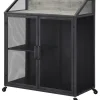 Kitchen Islands & Bar Carts-Kirkland's Home Gray And Black Mesh 2-Door Bar Cart