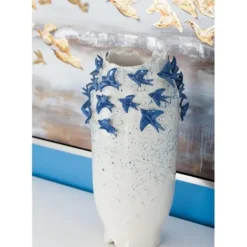 Vases-Kirkland's Home Gray And Blue Grooved Vases, Set Of 2 Gray/Blue
