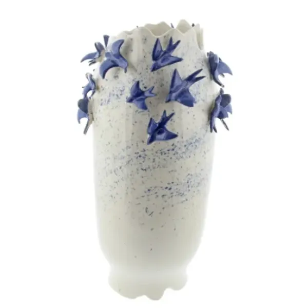 Vases-Kirkland's Home Gray And Blue Grooved Vases, Set Of 2 Gray/Blue