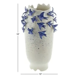 Vases-Kirkland's Home Gray And Blue Grooved Vases, Set Of 2 Gray/Blue