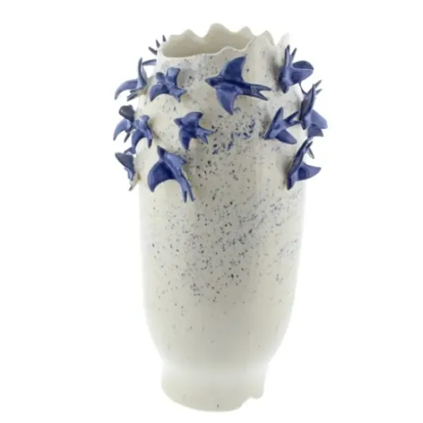 Vases-Kirkland's Home Gray And Blue Grooved Vases, Set Of 2 Gray/Blue