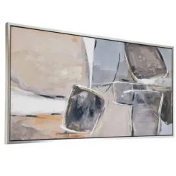 Framed Art-Kirkland's Home Gray And Brown Abstract Stones Framed Wall Art White/Gray/Brown