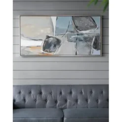 Framed Art-Kirkland's Home Gray And Brown Abstract Stones Framed Wall Art White/Gray/Brown