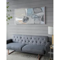 Framed Art-Kirkland's Home Gray And Brown Abstract Stones Framed Wall Art White/Gray/Brown