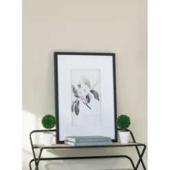 Framed Art-Kirkland's Home Gray And Cream Foliage 4-Pc. Framed Wall Art Set Gray/White