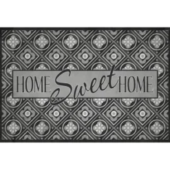 Kitchen & Floor Mats-Kirkland's Home Gray And Cream Plaid Kitchen Mat Gray/White