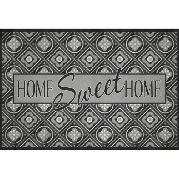 Kitchen & Floor Mats-Kirkland's Home Gray And Cream Plaid Kitchen Mat Gray/White