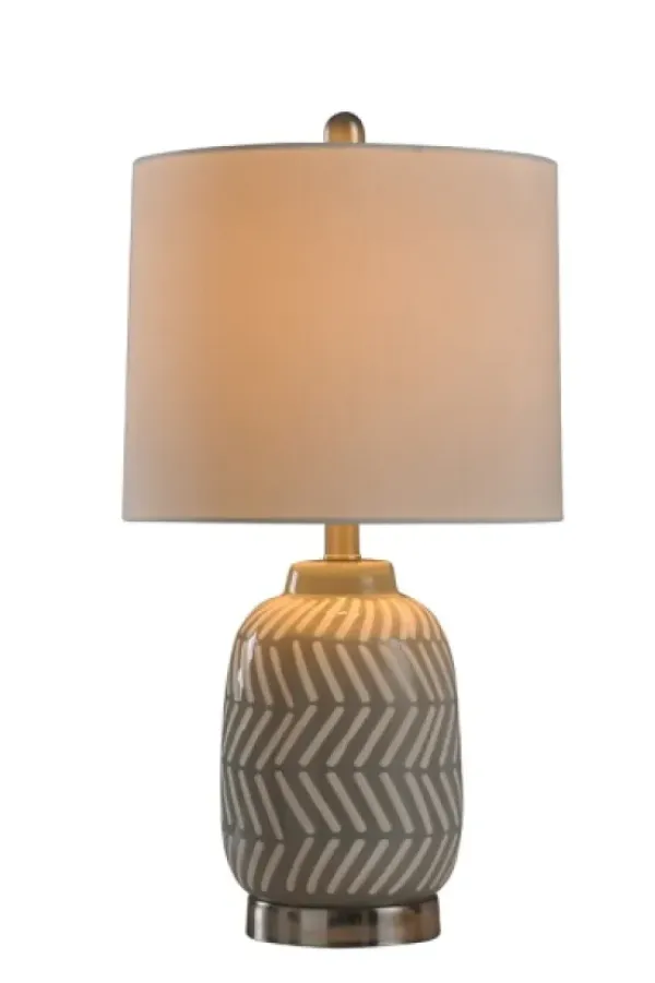 Table Lamps-Kirkland's Home Gray And Etched Table Lamp White