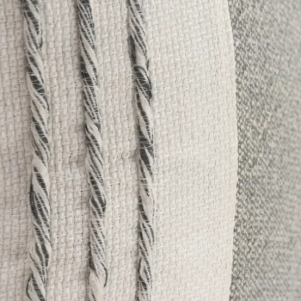 Pillows-Kirkland's Home Gray And Ivory Color Block Pillow Gray/Ivory