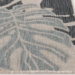 Outdoor Rugs-Kirkland's Home Gray And Ivory Lace Border Outdoor Area Rug, 6X9 Ivory/Gray