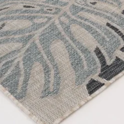 Outdoor Rugs-Kirkland's Home Gray And Ivory Lace Border Outdoor Area Rug, 6X9 Ivory/Gray