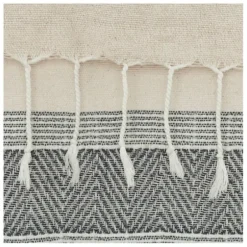Blankets & Throws-Kirkland's Home Gray And Natural Colorblock Chevron Throw Gray/Tan