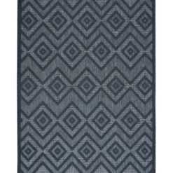 Outdoor Rugs-Kirkland's Home Gray And Navy Falling Ferns Outdoor Area Rug, 5X7 Gray/Blue