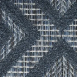 Outdoor Rugs-Kirkland's Home Gray And Navy Falling Ferns Outdoor Area Rug, 5X7 Gray/Blue