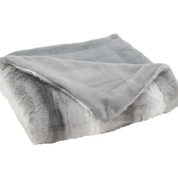 Blankets & Throws-Kirkland's Home Gray And White Animal Print Faux Fur Throw Gray/White