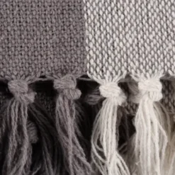 Blankets & Throws-Kirkland's Home Gray And White Buffalo Check Woven Fringe Throw Gray/White
