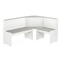 Dining Sets-Kirkland's Home Gray And White 3-Pc. Dining Nook Set