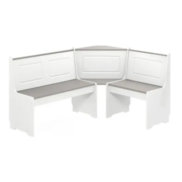 Dining Sets-Kirkland's Home Gray And White 3-Pc. Dining Nook Set