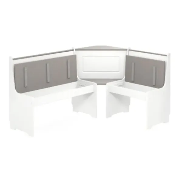 Dining Sets-Kirkland's Home Gray And White 3-Pc. Dining Nook Set