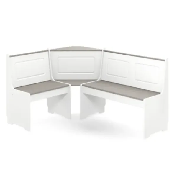 Dining Sets-Kirkland's Home Gray And White 3-Pc. Dining Nook Set