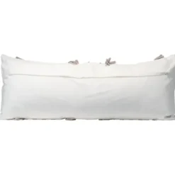 Pillows-Kirkland's Home Gray And White Striped Fringe Lumbar Pillow Gray/White