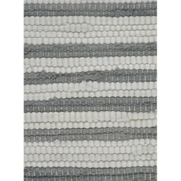 Pillows-Kirkland's Home Gray And White Stripped Jute Border Accent Pillow Gray/White/Tan