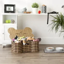 Baskets & Boxes-Kirkland's Home Gray And White Tuft Peaks Storage Basket White/Gray