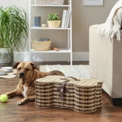Baskets & Boxes-Kirkland's Home Gray And White Tuft Peaks Storage Basket White/Gray