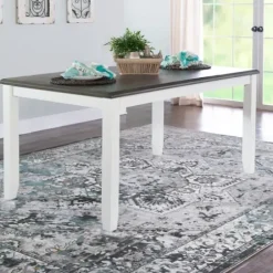 Dining Tables-Kirkland's Home Gray And White Two-Toned Wood Dining Table Gray/White