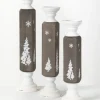 Candle Holders-Kirkland's Home Gray And White Wood Tree Candle Holders, Set Of 3 Gray/White