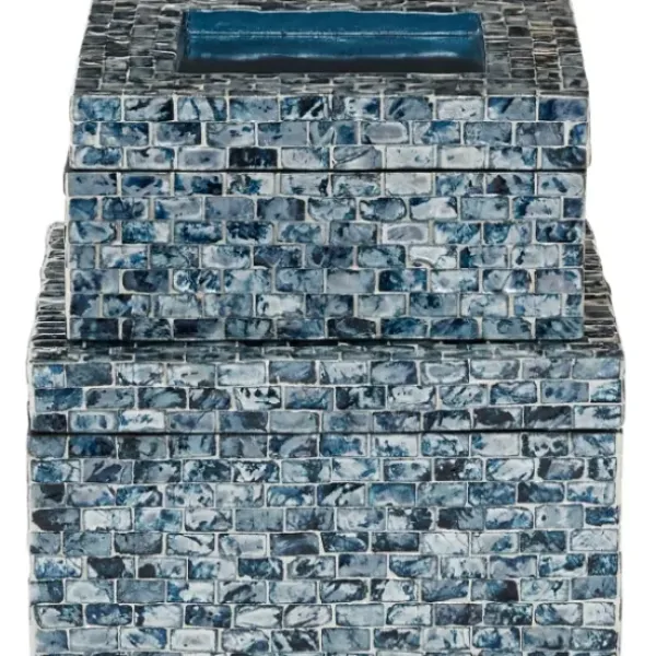 Baskets & Boxes-Kirkland's Home Gray And White Woven Basket With Tassel, 19 In. Gray/White