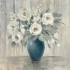 Canvas Art-Kirkland's Home Gray Barn Floral Framed Canvas Art Print Gray/Blue