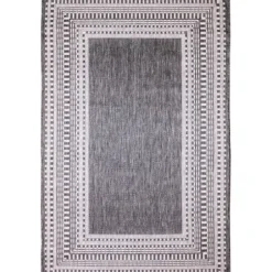 Outdoor Rugs-Kirkland's Home Gray Botanical Shells Outdoor Area Rug, 5X7 Gray/White/Yellow