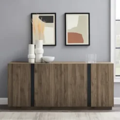 Cabinets & Sideboards-Kirkland's Home Gray Brown Modern 2-Door Sideboard Gray/Brown
