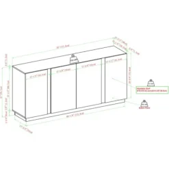 Cabinets & Sideboards-Kirkland's Home Gray Brown Modern 2-Door Sideboard Gray/Brown