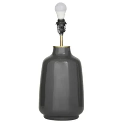 Table Lamps-Kirkland's Home Gray Ceramic Base Gold Accent Table Lamp White