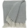 Blankets & Throws-Kirkland's Home Gray Chevron Cotton Handloomed Tassel Throw Gray/White