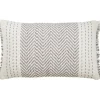 Pillows-Kirkland's Home Gray Chevron Long Stitch Lumbar Throw Pillow Gray/White