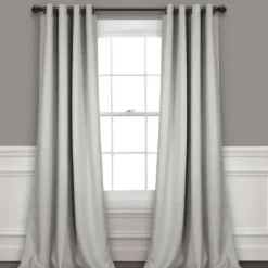 Curtains & Drapes-Kirkland's Home Gray Color Block Striped Curtain Panel, 84 In. Gray/White