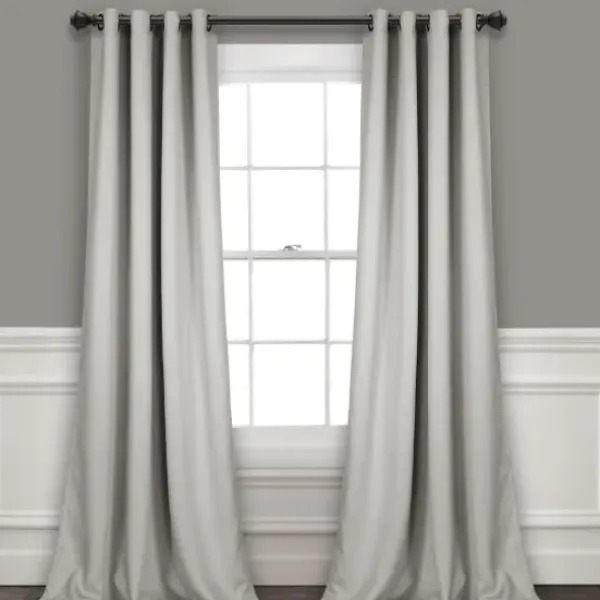 Curtains & Drapes-Kirkland's Home Gray Color Block Striped Curtain Panel, 84 In. Gray/White