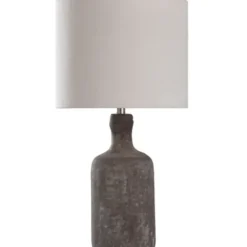 Table Lamps-Kirkland's Home Gray Concrete Jug Table Lamp Ivory